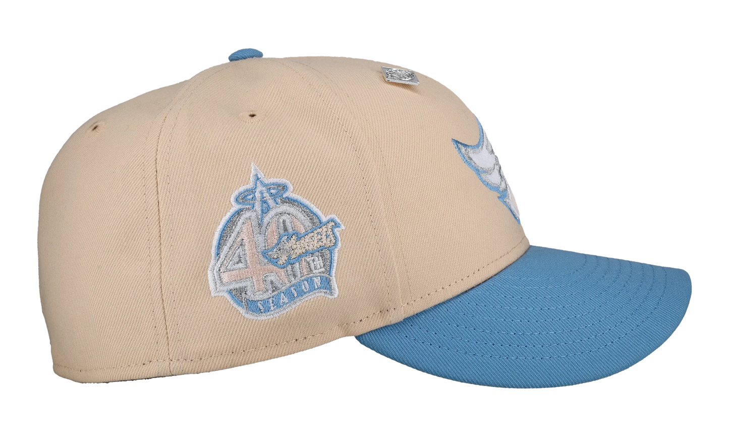 59FIFTY Anaheim Angels 40th Anniversary Trippy Metallic Fitted Hat "Light Peach / Light Blue" NE412