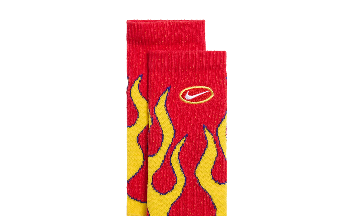 Everyday Plus Cushioned Crew Socks "Red Yellow Flames - (1 Pair)" IB2285 657