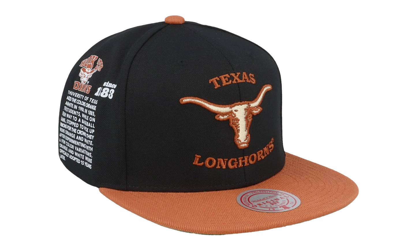 NCAA Team Origins Snapback Cap "Texas Longhorns - Black" 6HSSSH22019 UTABLCK