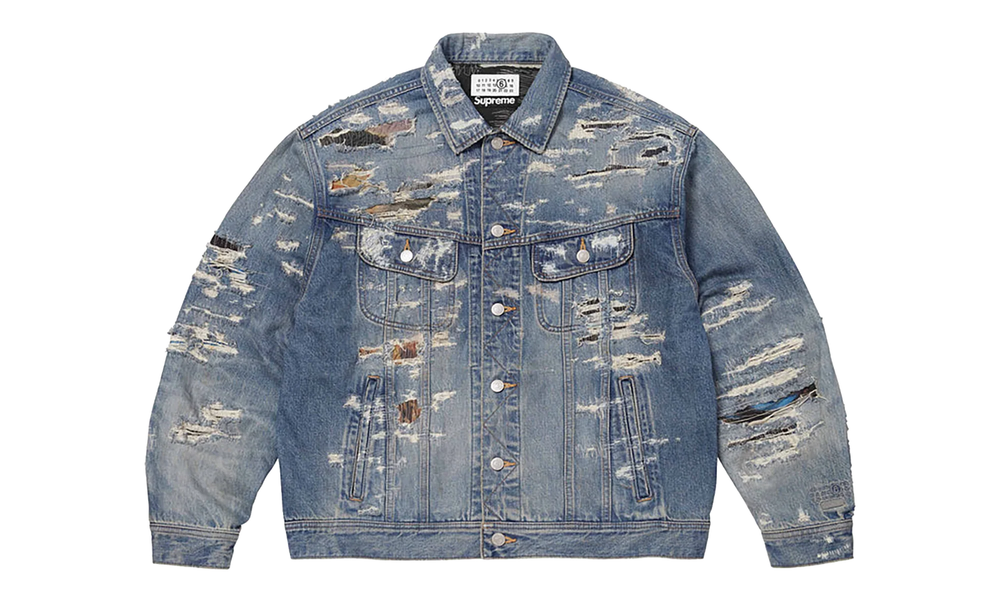 MM6 Maison Margiela Distressed Selvedge Denim Trucker Jacket "SS26 - Blue" SU27184