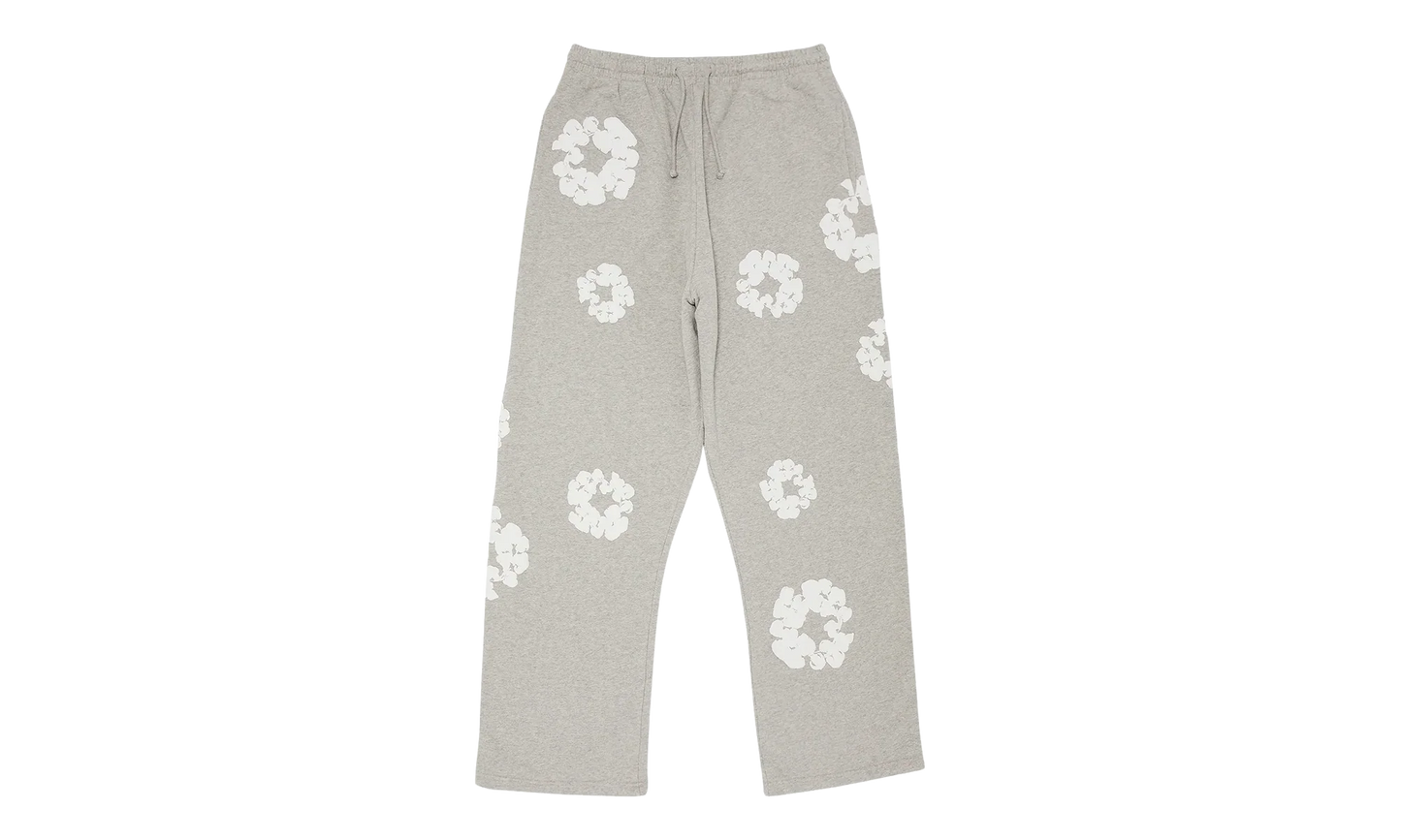 Cotton Wreath Open Hem Sweatpants "Grey" DT415