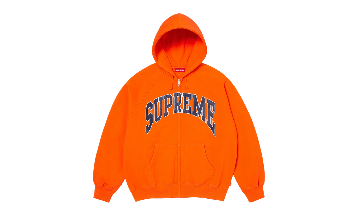 Cracked Raglan Zip Up Hooded Sweatshirt "SS26 - Dark Orange" SU27505