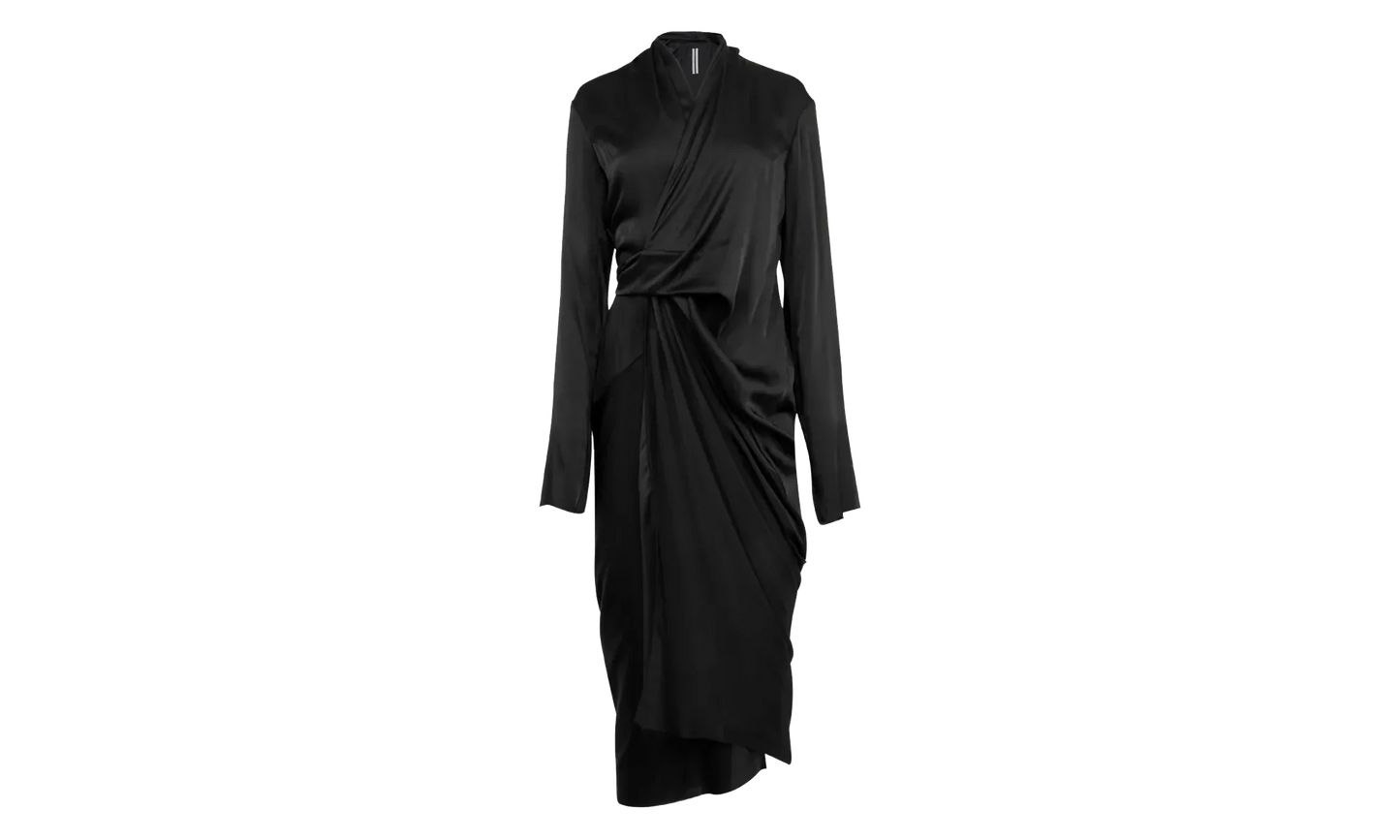 Charmeuse Wrap Dress WMNS "Black" RP02E4560 SCH 09