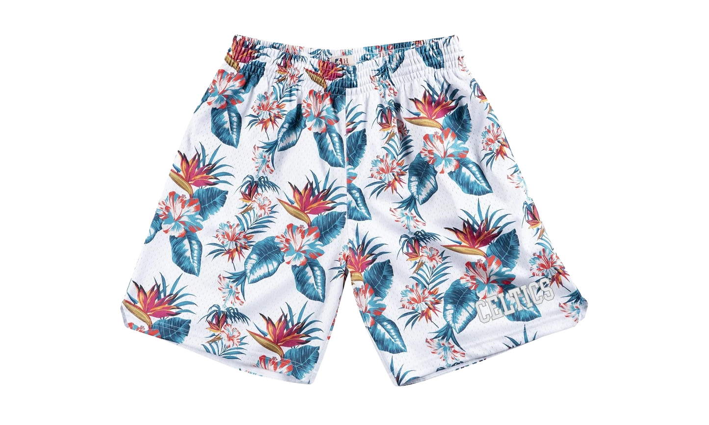 NBA Floral Mesh Shorts "Boston Celtics - White" SHORMG18023 BCEPTWH1