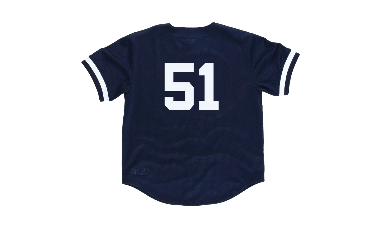 MLB Bernie Williams Authentic Batting Practice Button Front Jersey "1998 New York Yankees - Navy" ABBFAC20020 NYYNAVY98BWI