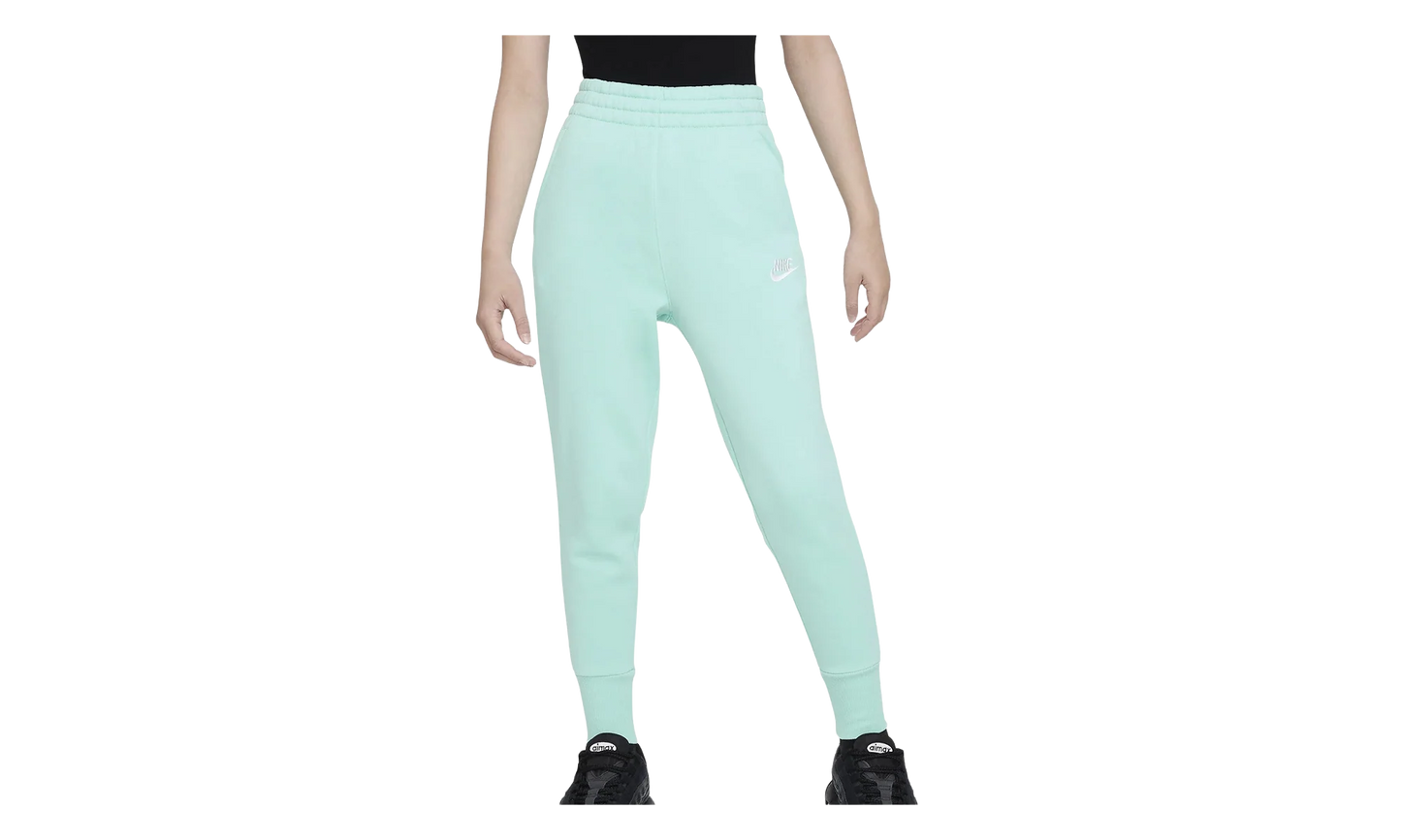 Sportswear Club Fleece Girls' High-waisted Fitted Pants GS "Emerald Rise / Emerald Rise / White" FD2921 349