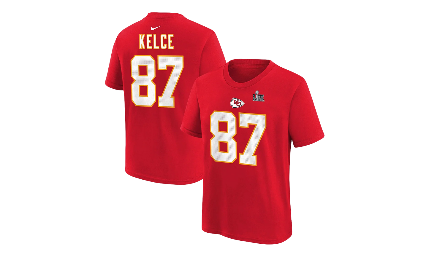 Kansas City Chiefs Super Bowl LIX GS "Travis Kelce Name & Number T‑Shirt" 9Z1B7NFPRECHIK