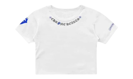 ROLLING STONES BLUE NECK LOGO CROPPED Tee "White" CHRM0782