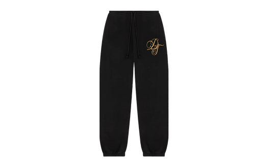 Metallic Gold Script Sweatpants "Black" DT283