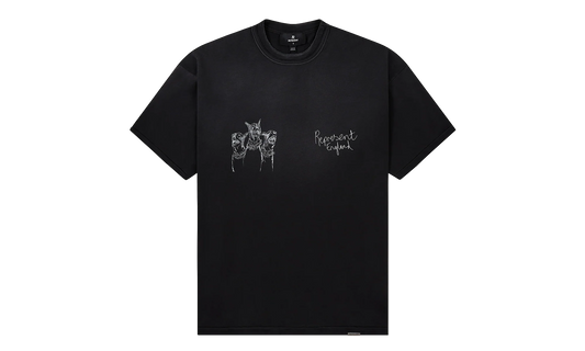 Hand Drawn Thoroughbred Dogs Tee "Aged Black" MLM100383 03