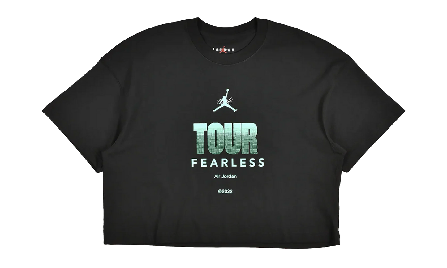 Air Jordan Fearless Tour Boxy Cropped T-Shirt WMNS "Black / Green" DX5973 010
