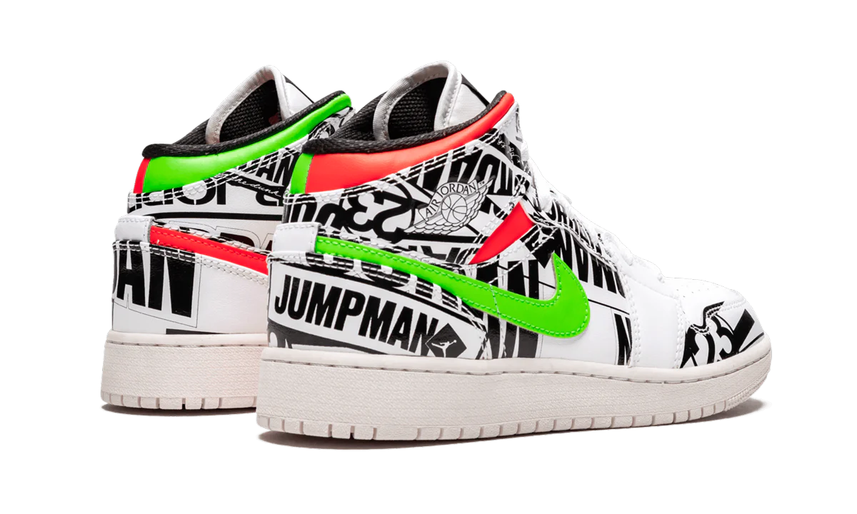Air Jordan 1 Mid GS "All Over Logos" 554725 143