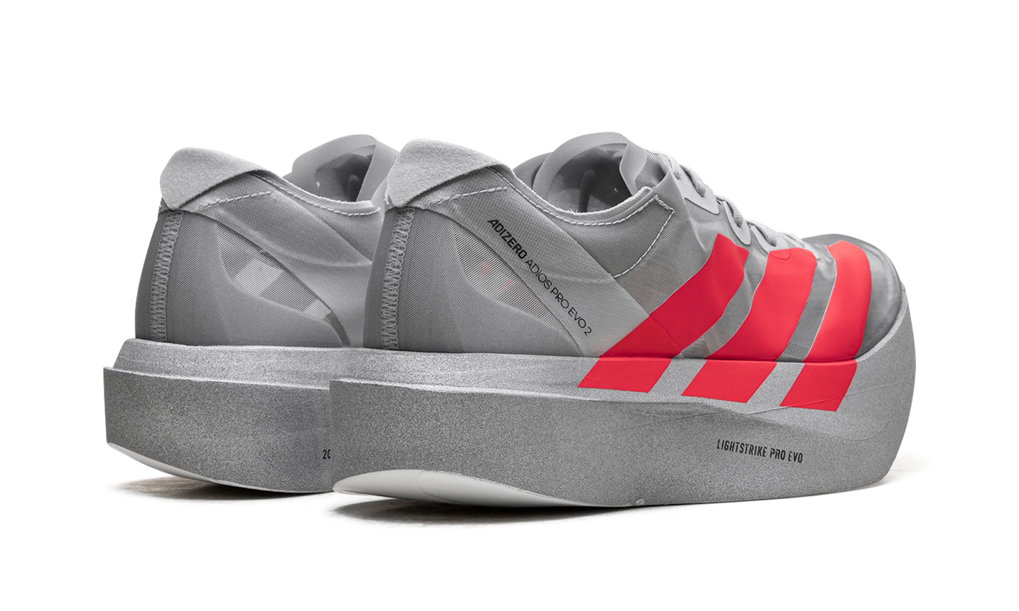 Adizero Adios Pro Evo 2 "Silver Metallic/Lucid Red/Grey Two" JR7259