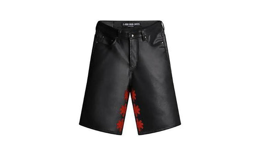Leather Shorts "Black / Red" 10058656