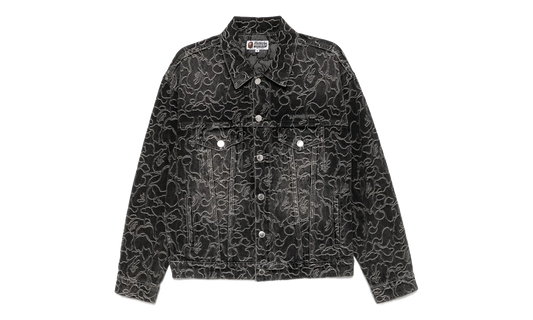 Line Camo Jacquard 13oz Denim Jacket "Grey" 001LJK801326M