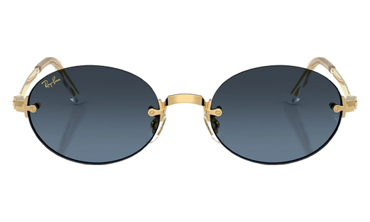 Ray-Ban Rimless "A$AP Rocky - Polished Arista Gold with Blue Gradient Dark Grey Lens" RB3929 001 S2