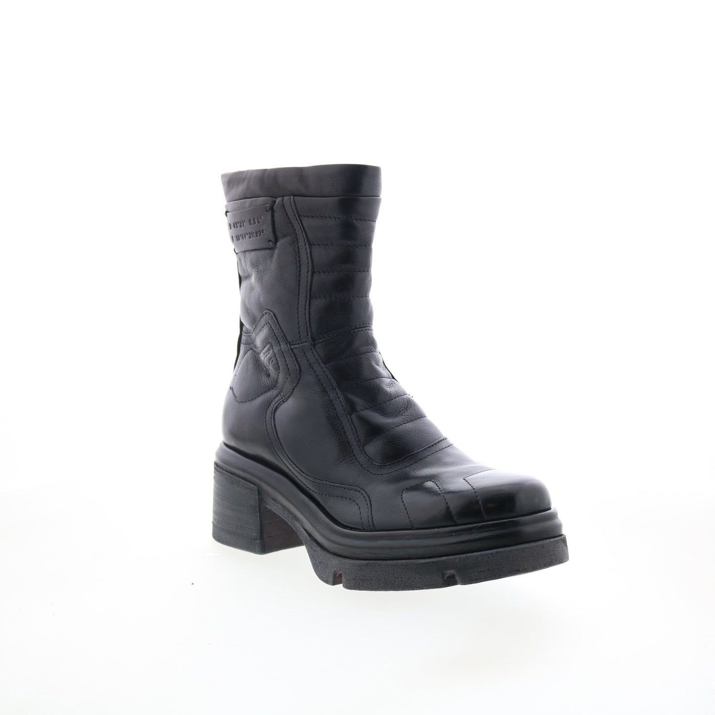 Ethel Womens Black Leather Zipper Casual Dress Boots