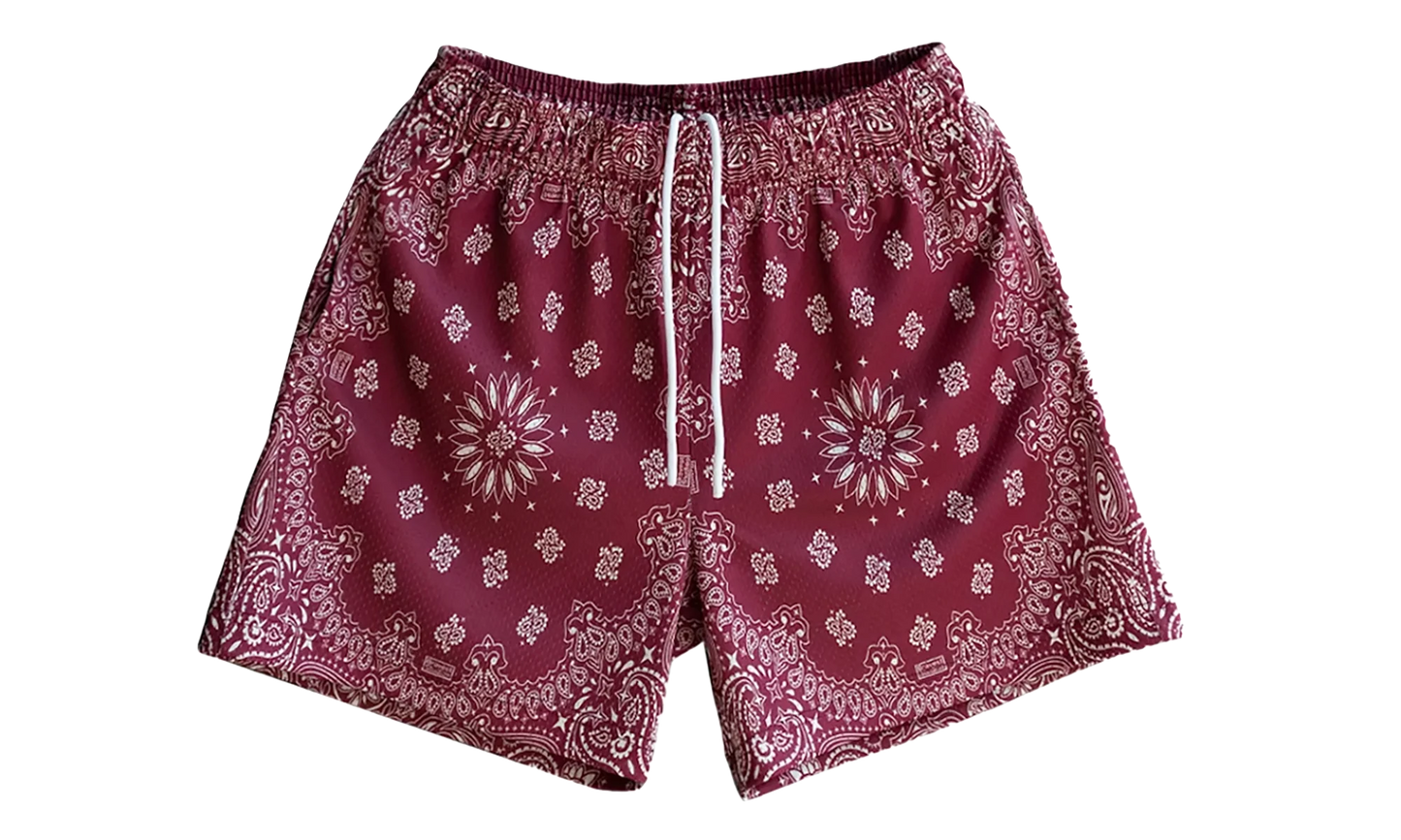 Studios Paisley Shorts "Cream Burgundy" BS104