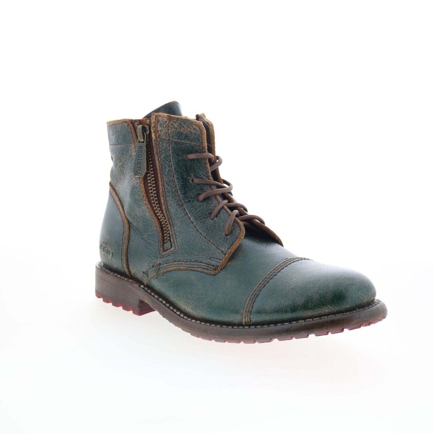 Bed Stu Bonnie II F321155 Womens Green Leather Lace Up Casual Dress Boots