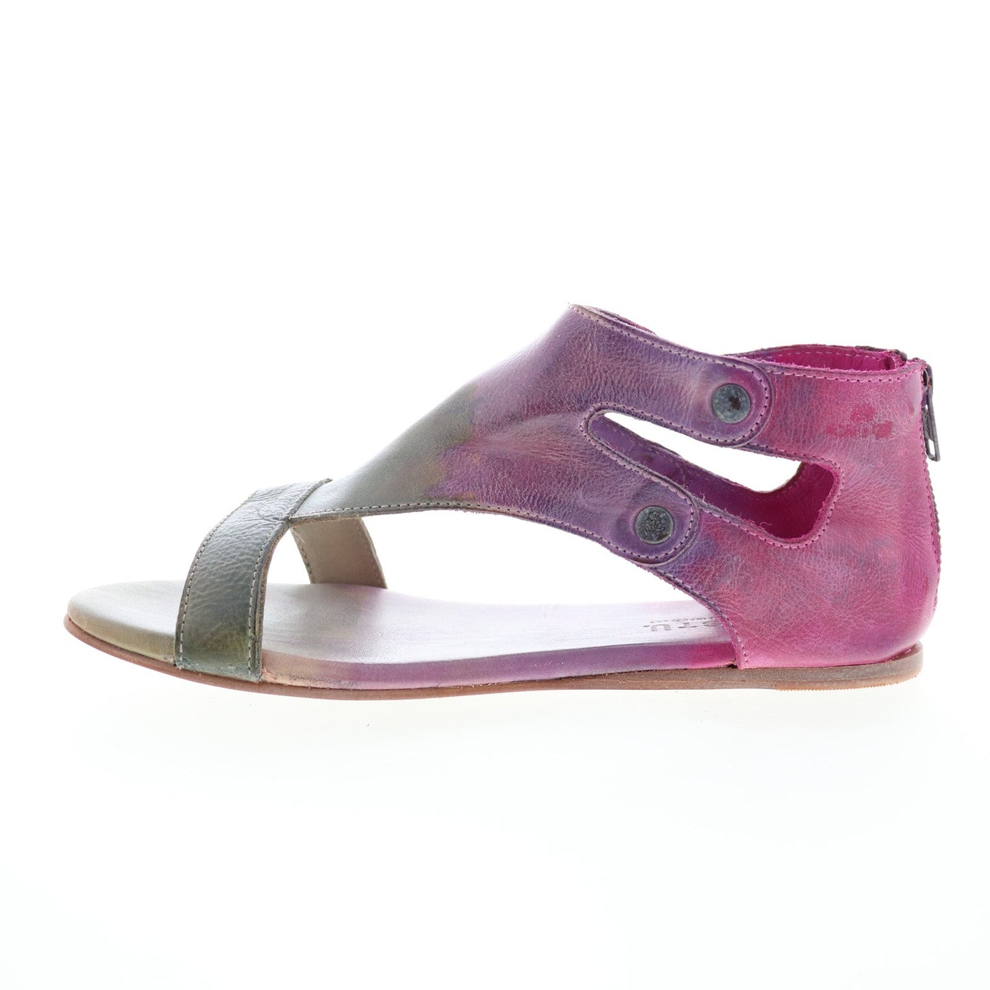 Bed Stu Soto F373012 Womens Pink Leather Zipper Strap Sandals Shoes