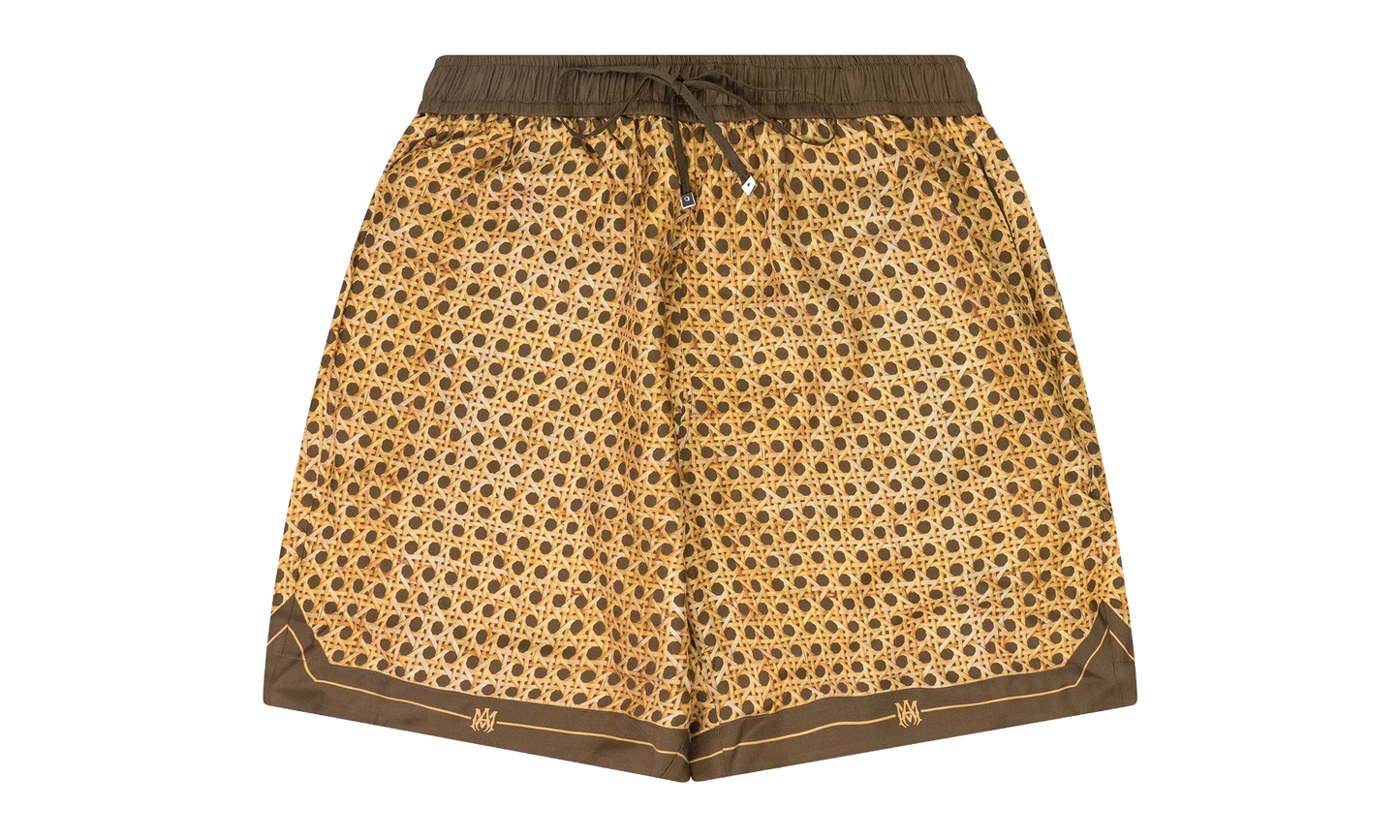Weave Pattern Silk Shorts "Brown" SS22MPB017_Brown