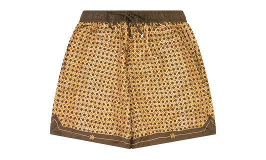 Weave Pattern Silk Shorts "Brown" SS22MPB017_Brown