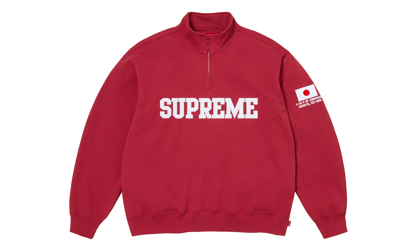 Shop Flag Half Zip Pullover "SS26 - Dark Red - Tokyo" SU27013