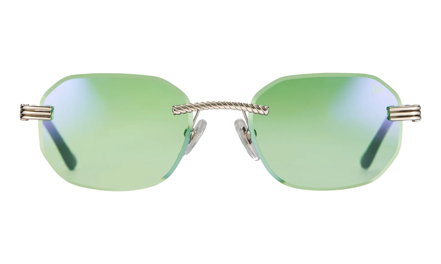 Hustler Rimless Drill Mount 24KT "White Gold / Neon Green Flash Purple" DMHU2 0051 44D3