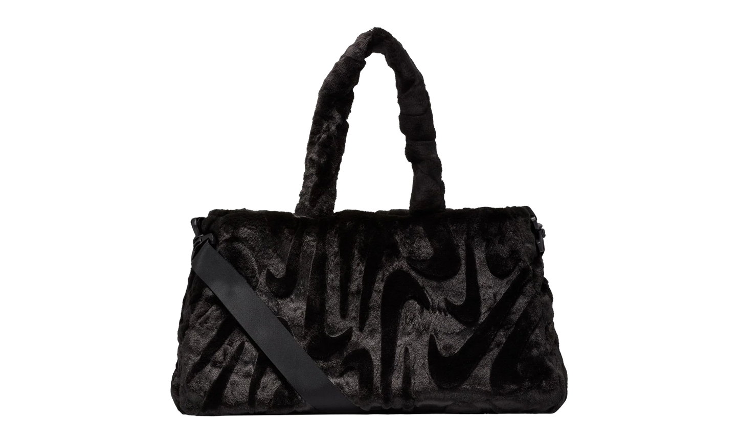 Sportswear Faux Fur Tote (10L) "Black / Black / Metallic Silver" FZ1323 010