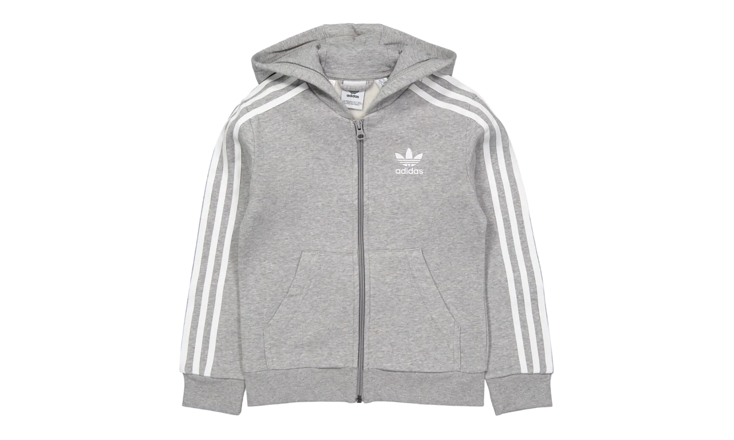 Originals Full Zip Hoodie GS "Medium Grey Heather / White" DH2702