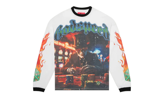 Life's A Gamble LS T-shirt "White/Black" 18DRJ95R