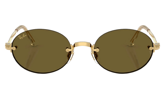 Ray-Ban Rimless "A$AP Rocky - Polished Arista Gold with Dark Brown Lens" RB3929 001 73
