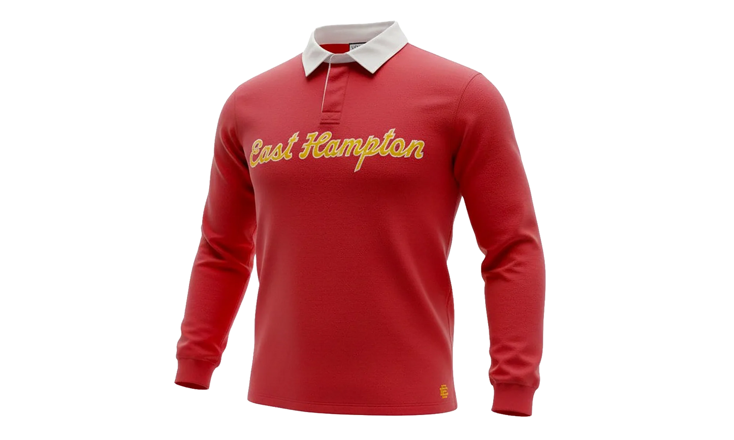 EE RUGBY CORE POLO "EAST HAMPTONS - Red/ Yellow" EE743