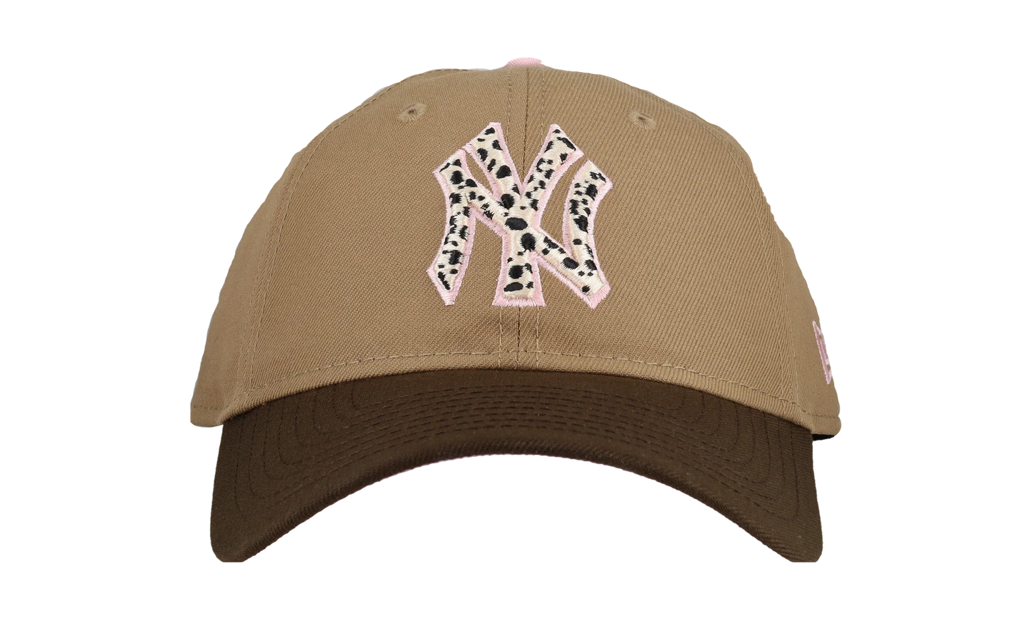 9TWENTY New York Yankees Premium Adjustable Hat "Tan / Walnut Safari Print - Pink Brim" NE333