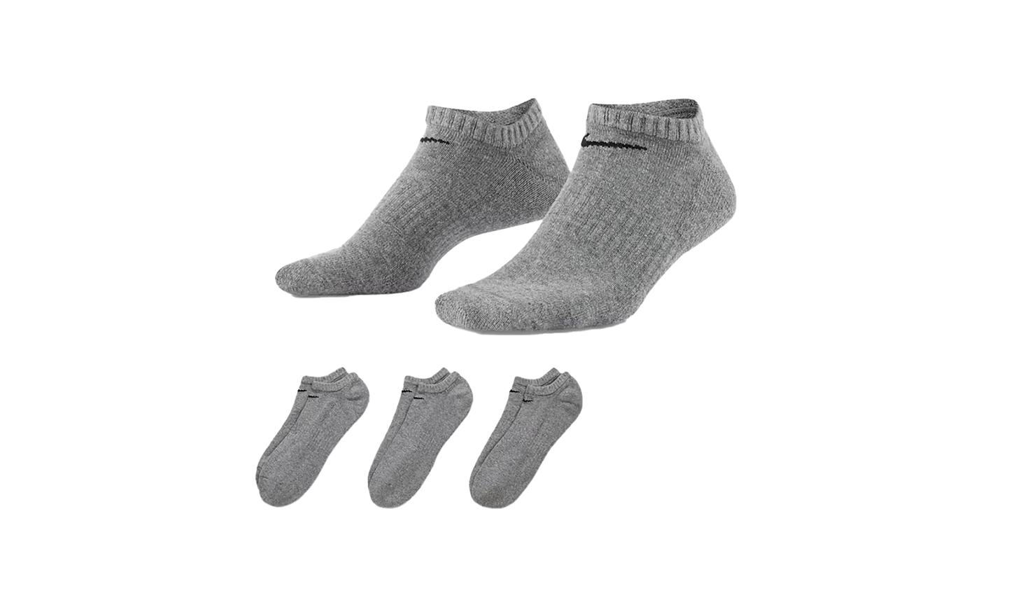 Everyday Plus Cushioned Training No-show Socks (3 Pairs) "Grey / Black" SX7673 064