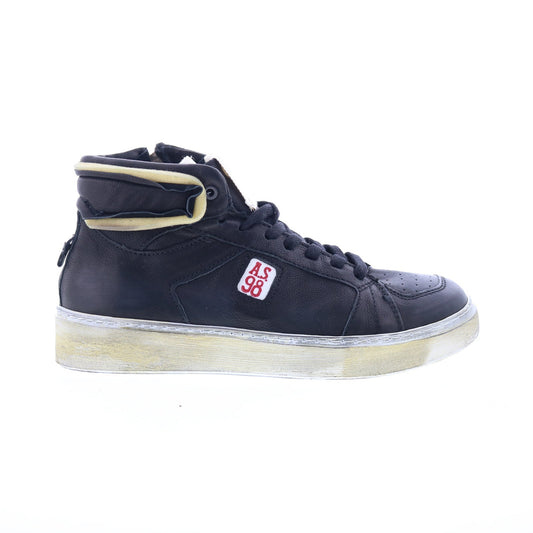 Folie Mens Blue Leather Zipper Lifestyle Sneakers Shoes