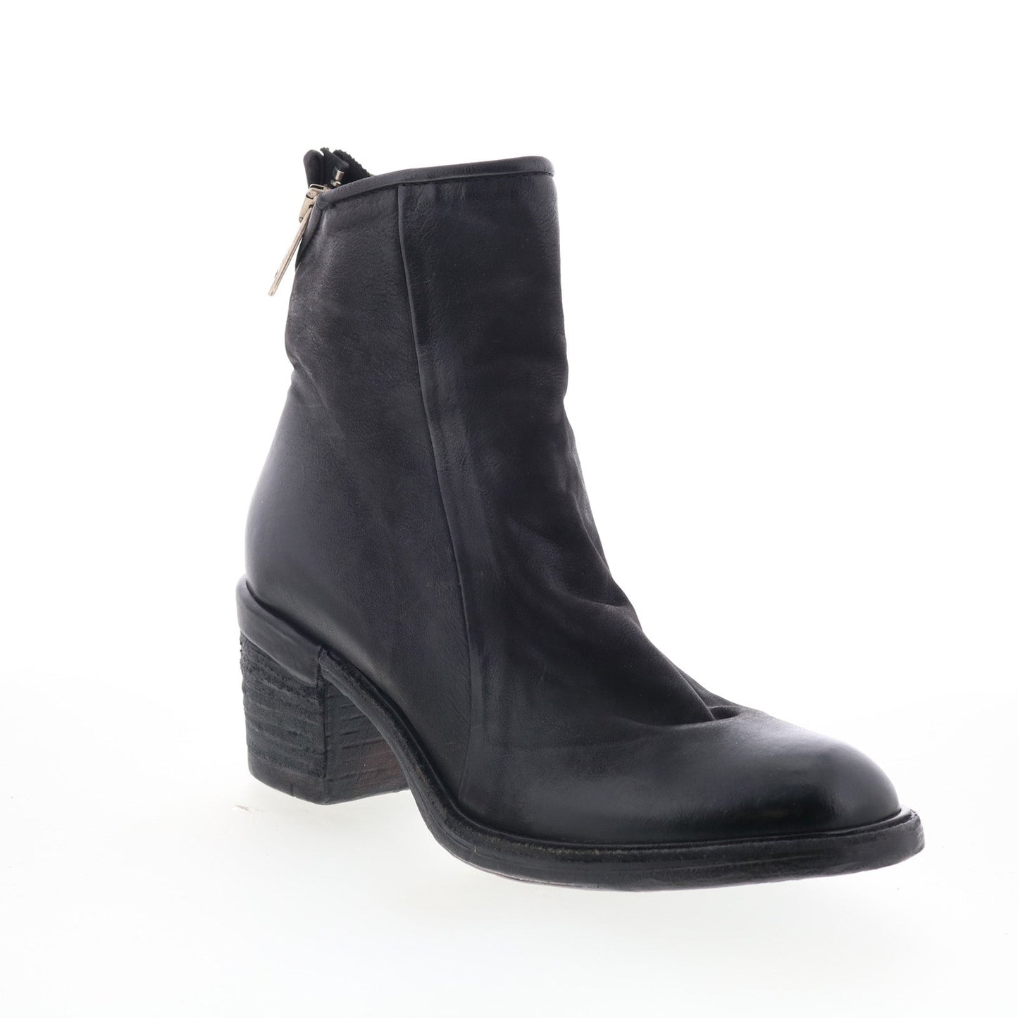 Jase Womens Black Leather Zipper Ankle & Booties Boots