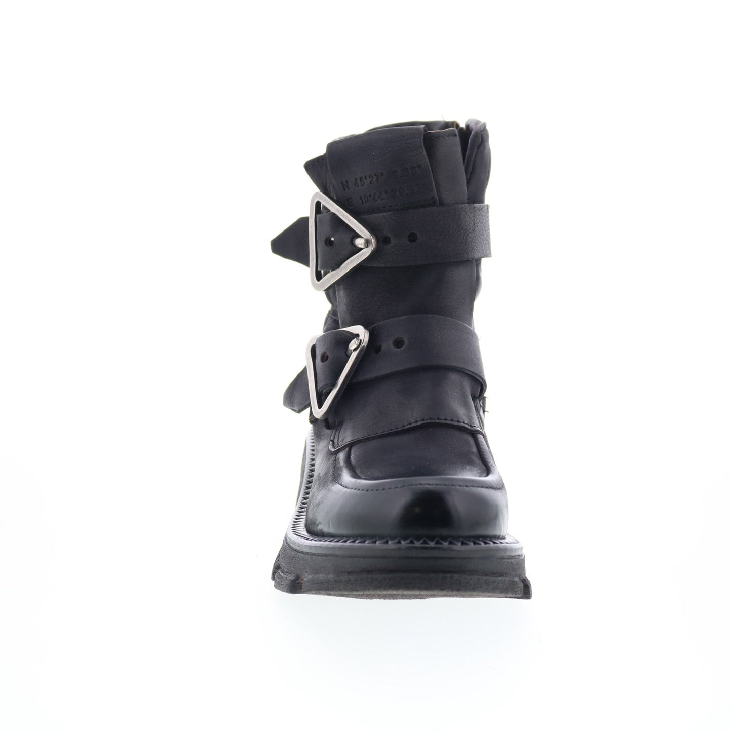 Loman Womens Black Leather Zipper Casual Dress Boots