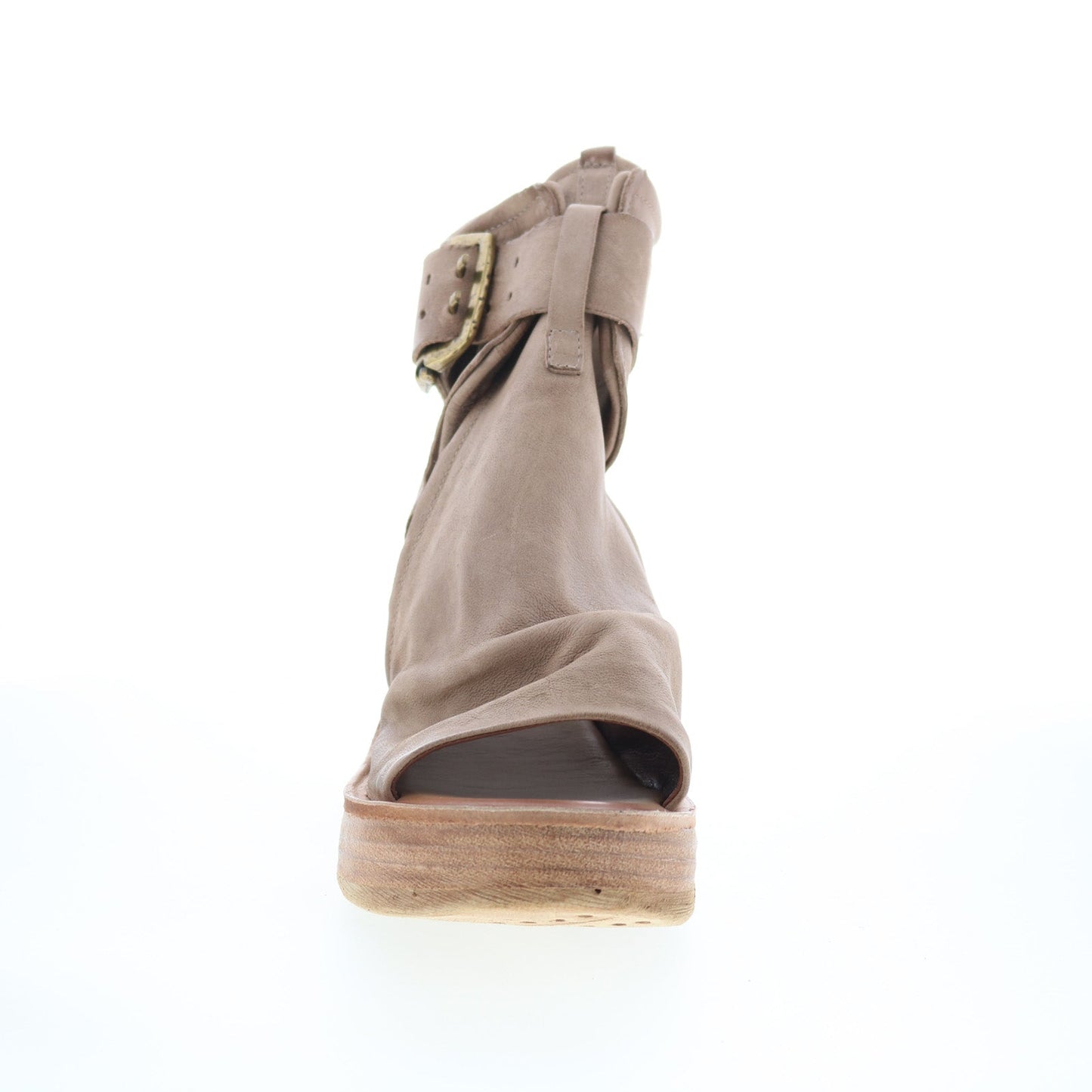 Naya Womens Gray Suede Hook & Loop Wedges Sandals Shoes
