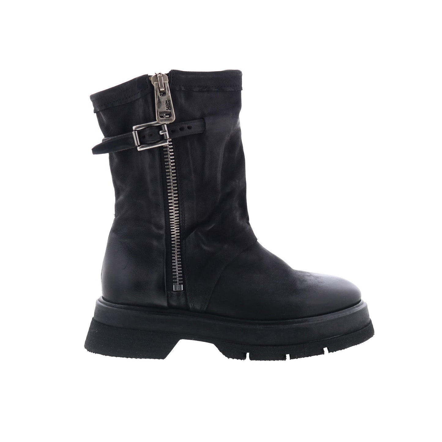 Vinson Womens Black Leather Zipper Casual Dress Boots