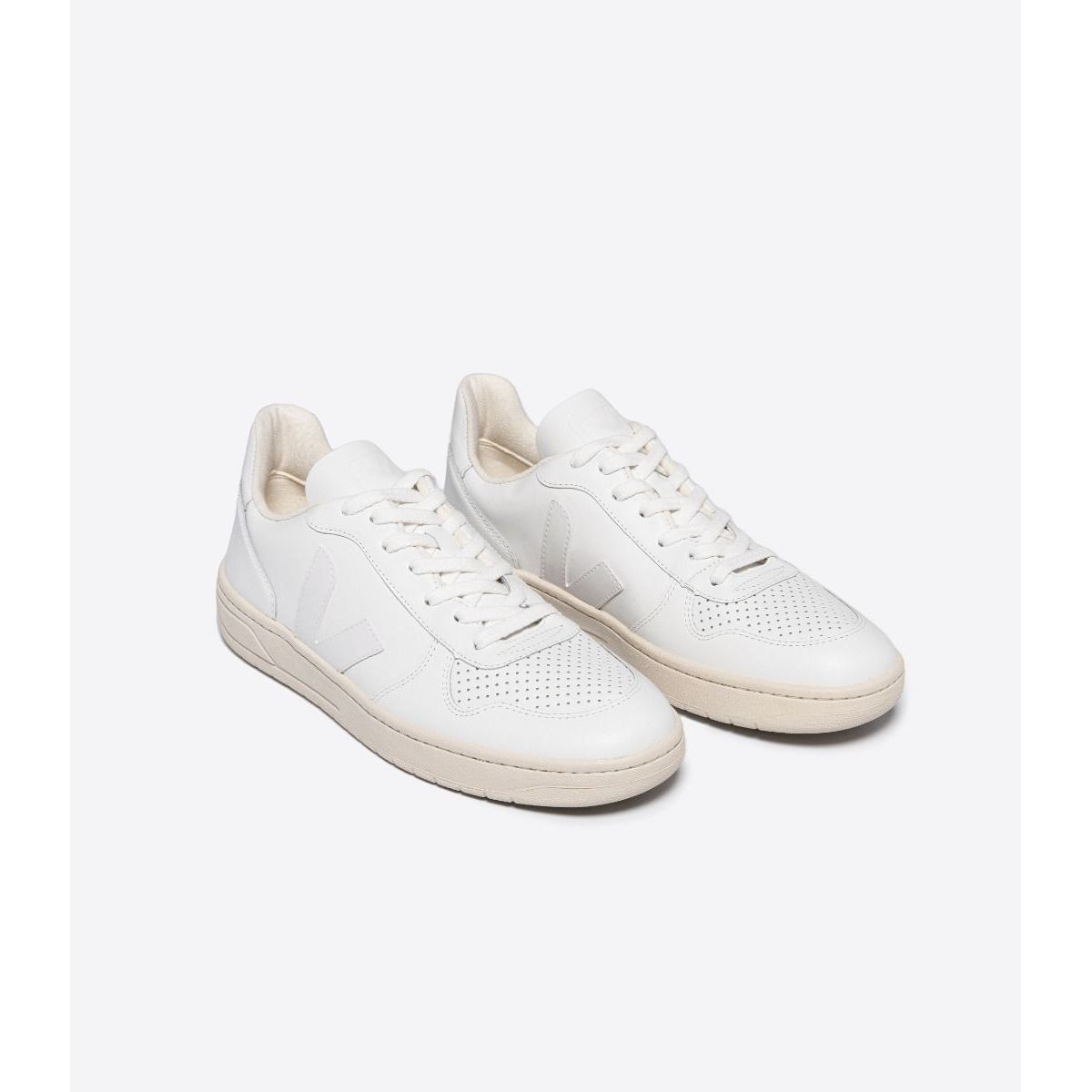 Men's V-10 Leather Sneaker in White